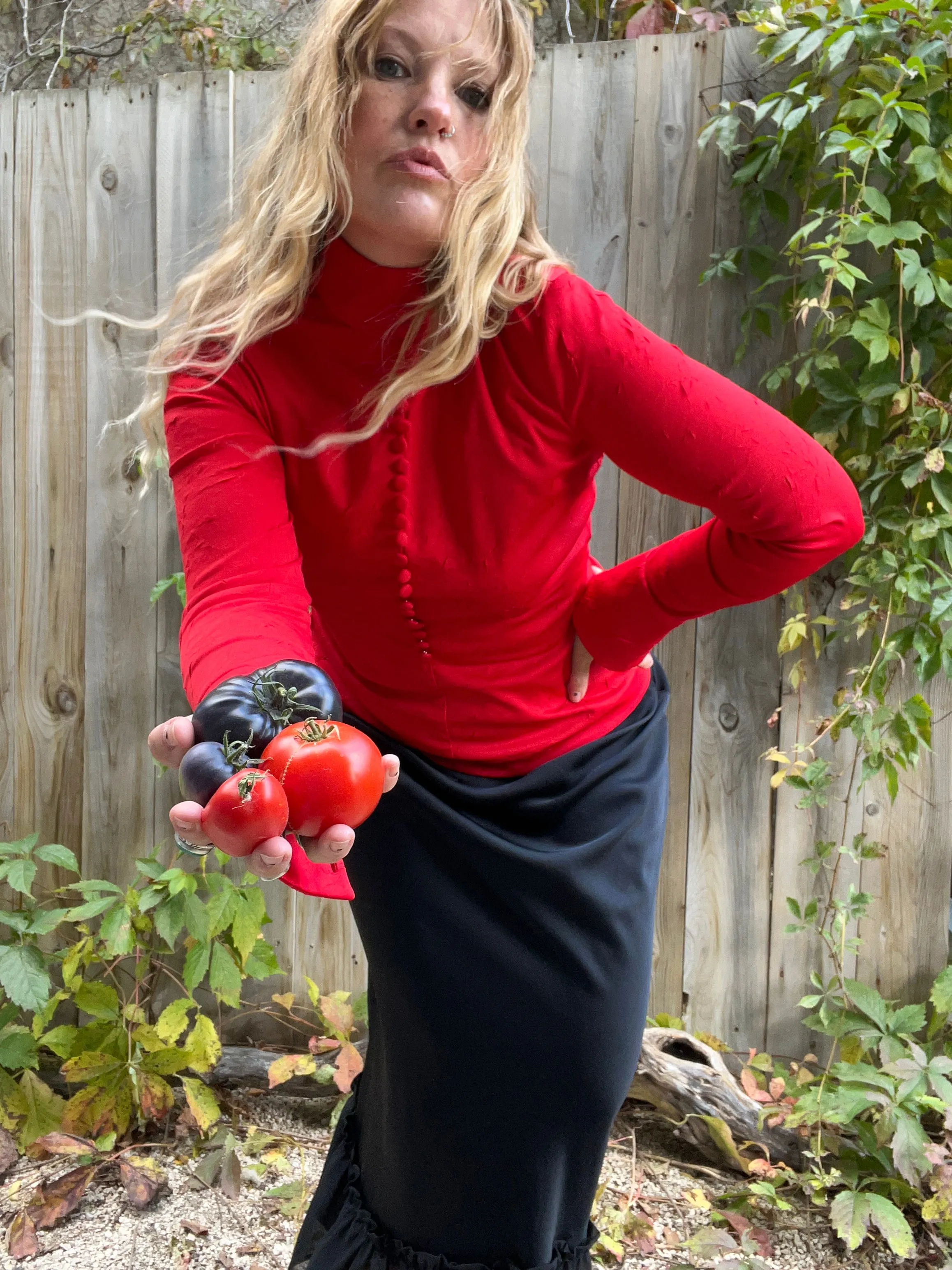 Vintage 70's Red Gothic Top