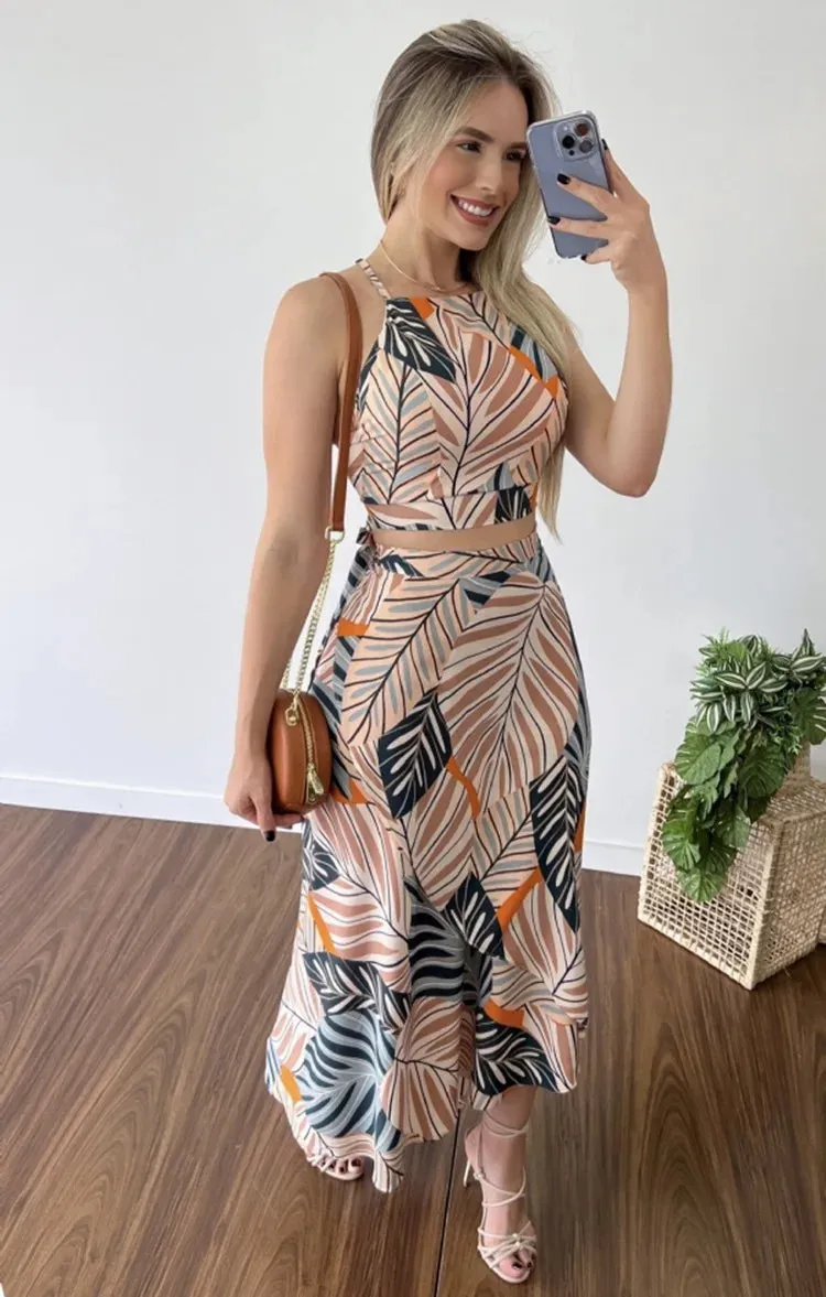 Women's Sleeveless Off Shoulder Tube Top And Long Skirt Set, Sexy Print, Short Tank Top, Summer Outfits, Beachwear Suit Y2k 2pc