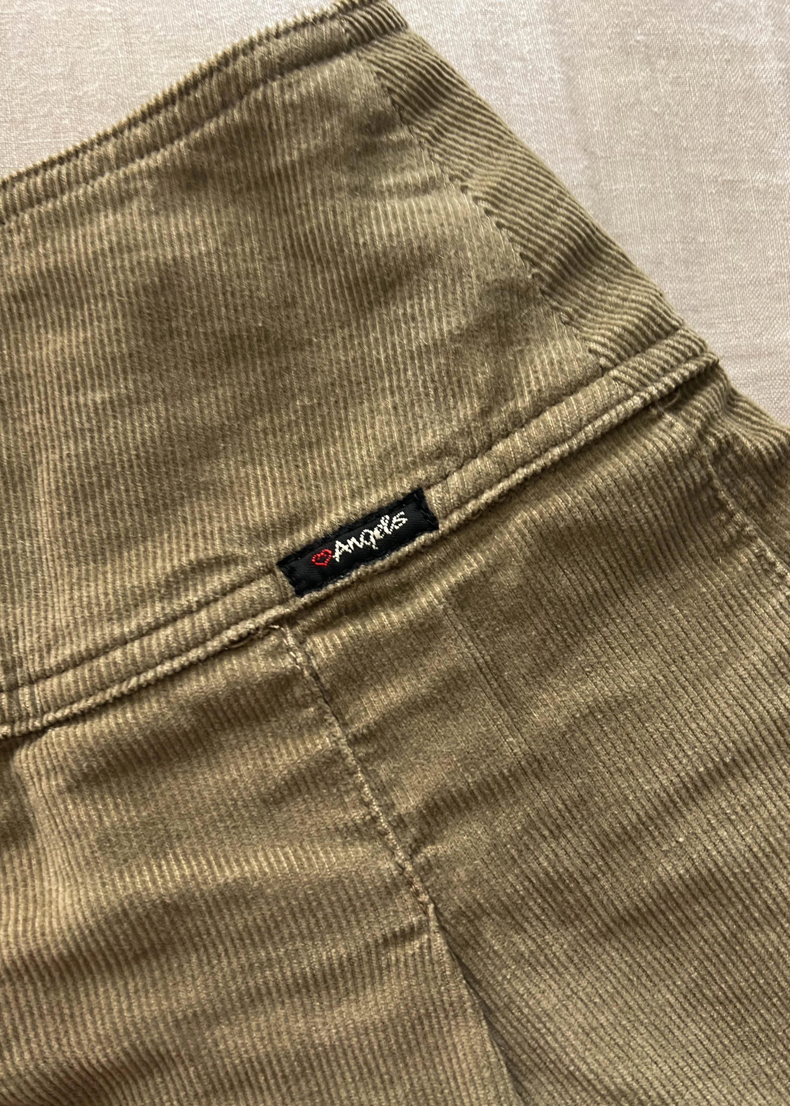 Y2k Corduroy Pleated Mini Skirt (S)