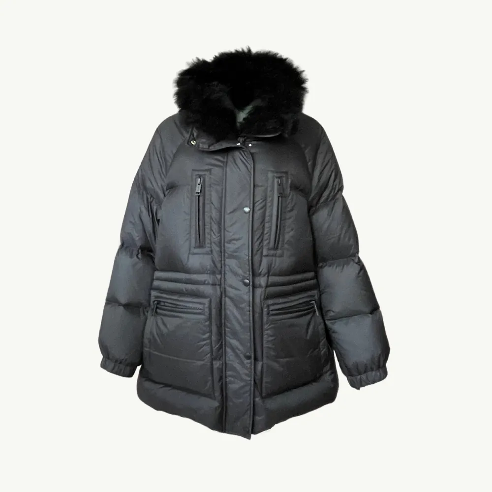 Yves Salomon Padded Down Coat - Noir