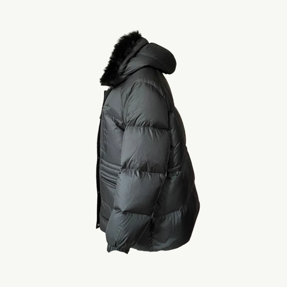 Yves Salomon Padded Down Coat - Noir